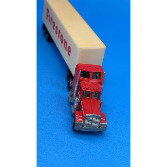 Vintage 82 Road Champs Kentworth HO 1/87 Diecast FIRESTONE Semi Truck Trailer - Picture 9 of 16